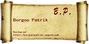 Borgos Patrik névjegykártya